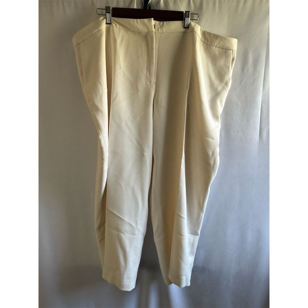 Calvin Klein Women's Plus Size 24 Ivory Wool Dress Pants Formal